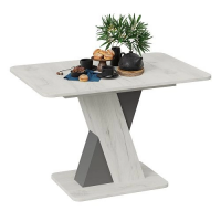 Стол обеденный ЛЮКСЕМБУРГ дуб крафт белый/серый купить в Минске