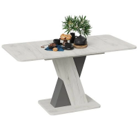 Стол обеденный ЛЮКСЕМБУРГ дуб крафт белый/серый купить в Минске