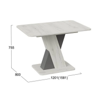 Стол обеденный ЛЮКСЕМБУРГ дуб крафт белый/серый купить в Минске