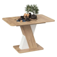 Стол обеденный ЛЮКСЕМБУРГ дуб крафт золотой/белый купить в Минске