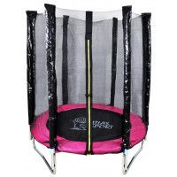 Батут Atlas Sport 140 см (4.5ft) на эластичных ремнях розовый