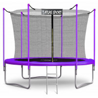 Батут Atlas Sport 252 см с внутренней сеткой и лестницей фиолетовый