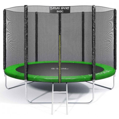 Батут Atlas Sport 312 см - 10ft BASIC (3 ноги) с  лестницей зеленый купить в Минске