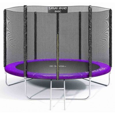 Батут Atlas Sport 312 см - 10ft BASIC (3 ноги) с  лестницей фиолетовый купить в Минске