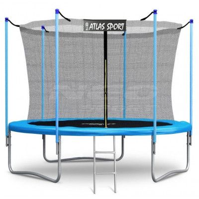 Батут Atlas Sport 312 см с внутренней сеткой и лестницей синий Батут Atlas Sport 312 см с внутренней сеткой и лестницей синий