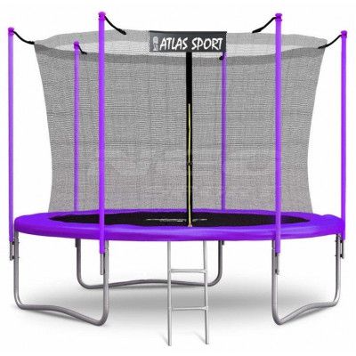 Батут Atlas Sport 312 см с внутренней сеткой и лестницей фиолетовый Батут Atlas Sport 312 см с внутренней сеткой и лестницей фиолетовый