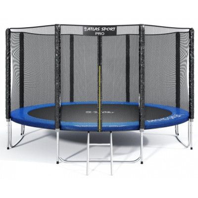 Батут Atlas Sport 374 см - 12ft PRO (усиленные опоры) синий купить в Минске