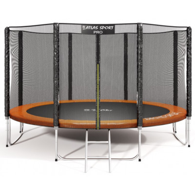 Батут Atlas Sport 374 см - 12ft PRO (усиленные опоры) оранжевый купить в Минске