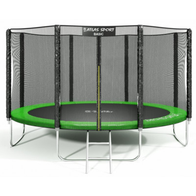 Батут Atlas Sport 404 см (13ft) Basic с внешней сеткой зеленый купить в Минске