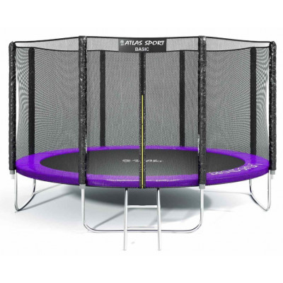 Батут Atlas Sport 404 см (13ft) Basic с внешней сеткой фиолетовый купить в Минске