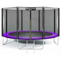 Батут Atlas Sport 435 см (14 ft) Basic с внешней сеткой и лестницей фиолетовый