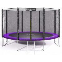 Батут Atlas Sport 435 см - 14ft PRO (усиленные опоры) фиолетовый