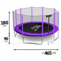 Батут Atlas Sport 465 см (15ft) Basic фиолетовый купить в Минске