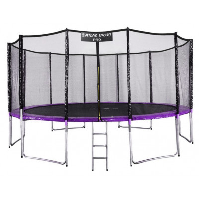 Батут Atlas Sport 490 см (16ft) PRO (усиленные опоры) фиолетовый купить в Минске