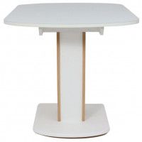 Стол БРИСТОЛЬ 1200(1515)*800 стекло белое матовое Opti white/ЛДСП Дуб крафт Золотой + Белый купить в Минске