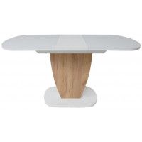 Стол БРИСТОЛЬ 1200(1515)*800 стекло белое матовое Opti white/ЛДСП Дуб крафт Золотой + Белый купить в Минске