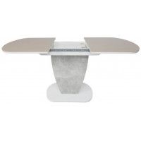 Стол БРИСТОЛЬ 1200(1515)*800 стекло капучино/ЛДСП Сильвер + Белый купить в Минске Стол БРИСТОЛЬ 1200(1515)*800 стекло капучино/ЛДСП Сильвер + Белый купить в Минске