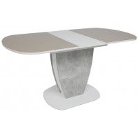 Стол БРИСТОЛЬ 1200(1515)*800 стекло капучино/ЛДСП Сильвер + Белый купить в Минске Стол БРИСТОЛЬ 1200(1515)*800 стекло капучино/ЛДСП Сильвер + Белый купить в Минске