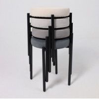 Табурет Кампо кремовый велюр Вивальди 02/черный купить в Минске