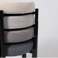 Табурет Кампо светло-серый велюр Вивальди 06/черный купить в Минске