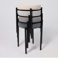 Табурет Кампо светло-серый велюр Вивальди 06/черный купить в Минске