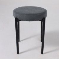 Табурет Кампо темно-серый велюр Вивальди 08/черный купить в Минске