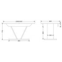 Стол ДРЕЗДЕН пластик премиум 1300(1615)*800 камень белый/белый купить в Минске