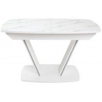 Стол ДРЕЗДЕН пластик премиум 1300(1615)*800 камень белый/белый купить в Минске