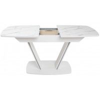 Стол ДРЕЗДЕН пластик премиум 1300(1615)*800 камень белый/белый купить в Минске