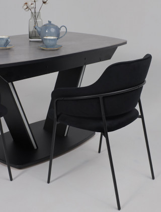 Стол ДРЕЗДЕН пластик премиум 1300(1615)*800 камень серый Greys grey/черный купить в Минске