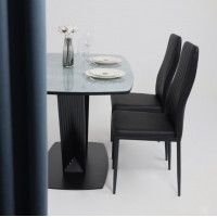 Стол КАРАКАС фотопечать 1300(1615)*800 мрамор №12 /черный купить в Минске