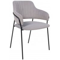 Стул Аврора КАВАЛА светло-серый Эстель 49/черный матовый