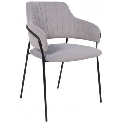 Стул Аврора КАВАЛА светло-серый Эстель 49/черный матовый купить в Минске