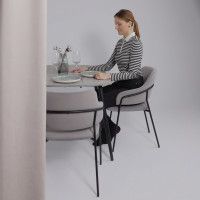 Стул Аврора КАВАЛА светло-серый Эстель 49/черный матовый купить в Минске Стул Аврора КАВАЛА светло-серый Эстель 49/черный матовый купить в Минске