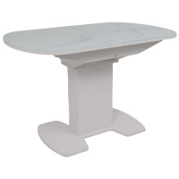 Стол КОРСИКА (фотопечать) мрамор белый / белый матовый