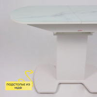 Стол КОРСИКА (фотопечать) мрамор белый / белый матовый купить в Минске