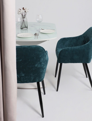 Стол КОРСИКА (фотопечать) мрамор белый / белый матовый купить в Минске