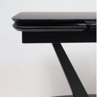 Стол ЛЕ-МАН 1200(1840)*800 стекло черный OptiWhite/черный матовый купить в Минске