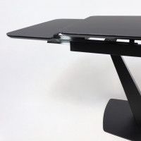 Стол ЛЕ-МАН 1200(1840)*800 стекло черный OptiWhite/черный матовый купить в Минске