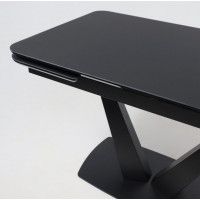 Стол ЛЕ-МАН 1200(1840)*800 стекло черный OptiWhite/черный матовый купить в Минске