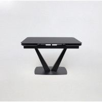 Стол ЛЕ-МАН 1200(1840)*800 стекло черный OptiWhite/черный матовый купить в Минске
