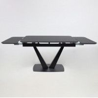 Стол ЛЕ-МАН 1200(1840)*800 стекло черный OptiWhite/черный матовый купить в Минске