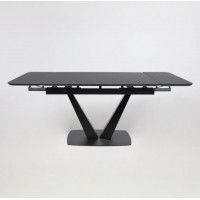 Стол ЛЕ-МАН 1200(1840)*800 стекло черный OptiWhite/черный матовый купить в Минске