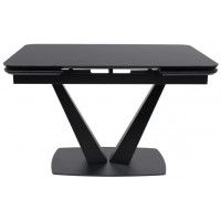Стол ЛЕ-МАН 1200(1840)*800 стекло черный OptiWhite/черный матовый купить в Минске