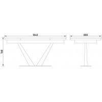 Стол ЛЕ-МАН 1200(1840)*800 коричневый Noir Desir bocciardato/черный матовый купить в Минске