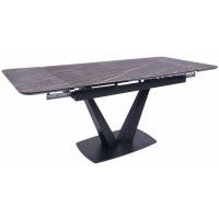 Стол ЛЕ-МАН 1200(1840)*800 коричневый Noir Desir bocciardato/черный матовый купить в Минске