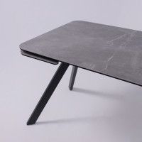 Стол ЛЕОН 1200(1840)*800*760 Камень серый Bayona Grey/Черный матовый купить в Минске