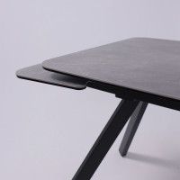 Стол ЛЕОН 1200(1840)*800*760 Камень серый Bayona Grey/Черный матовый купить в Минске