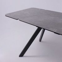 Стол ЛЕОН 1200(1840)*800*760 Камень серый Bayona Grey/Черный матовый купить в Минске