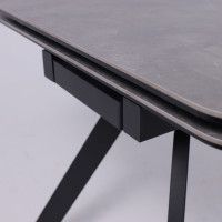 Стол ЛЕОН 1200(1840)*800*760 Камень серый Bayona Grey/Черный матовый купить в Минске